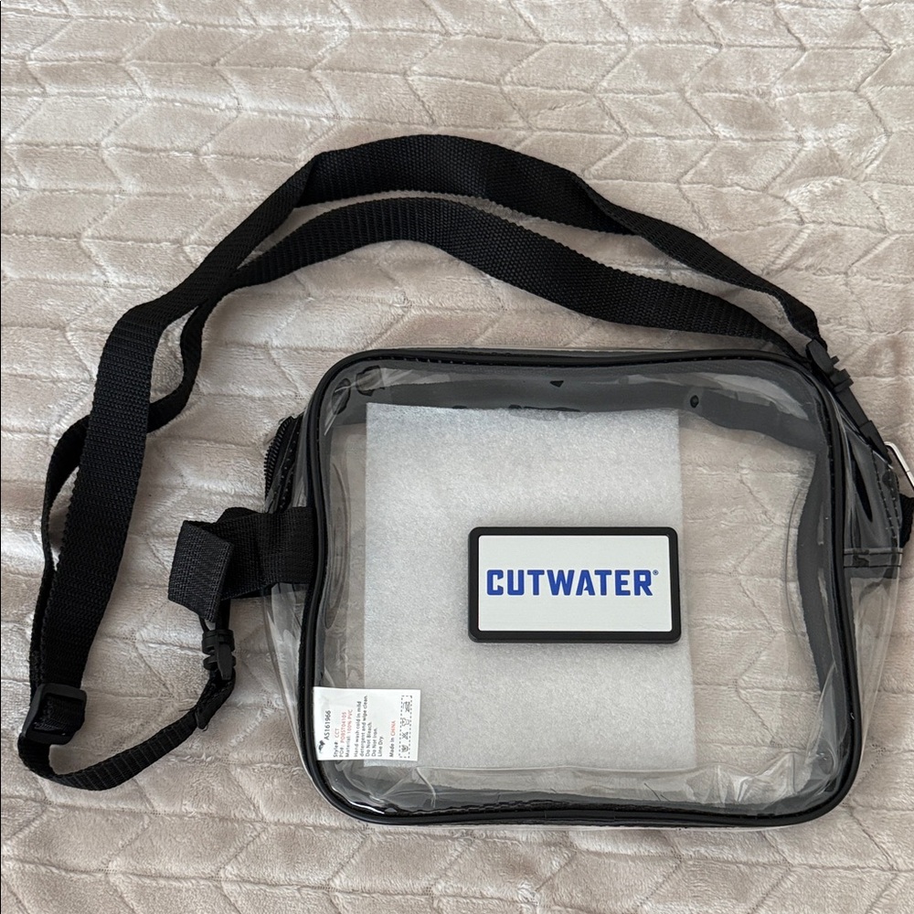 Clear Unisex Crossbody Bag with Black Strap